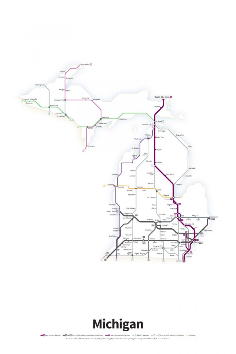 Highways Of The Usa Michigan Transit Maps Store