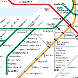 Fullscreen Zoomable Map: Boston Rapid Transit Diagram by Cameron Booth