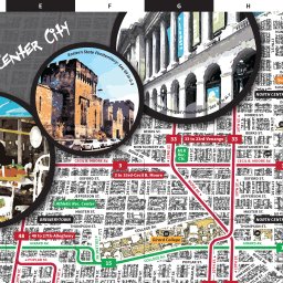 Fullscreen Zoomable Map: Philadelphia Center City Map by Marc Szarkowski