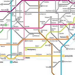 Fullscreen Zoomable Map: Interstate Highways as a Subway Diagram by ...