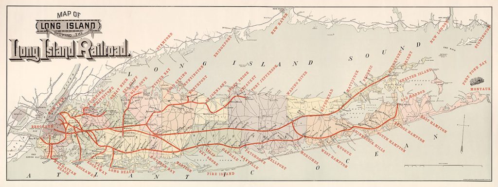 1895 Map Of The Long Island Rail Road Transit Maps Store