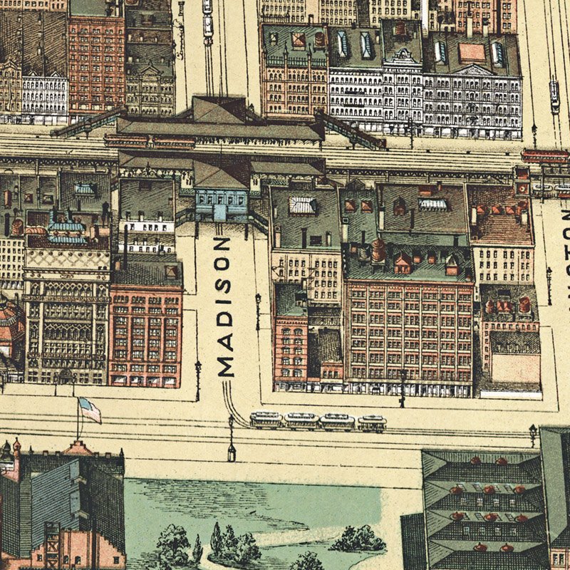 Chicago Bird’s-Eye View, 1898 – Transit Maps Store