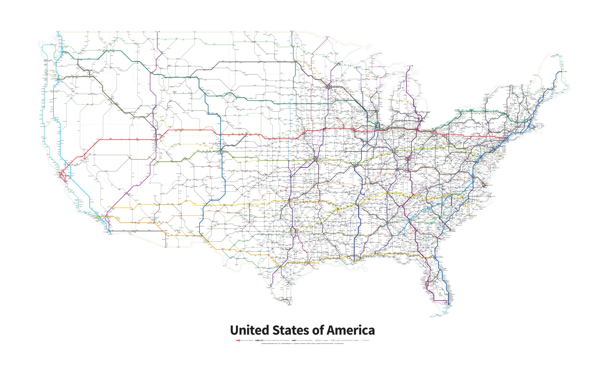 Highways Of The Usa Transit Maps Store
