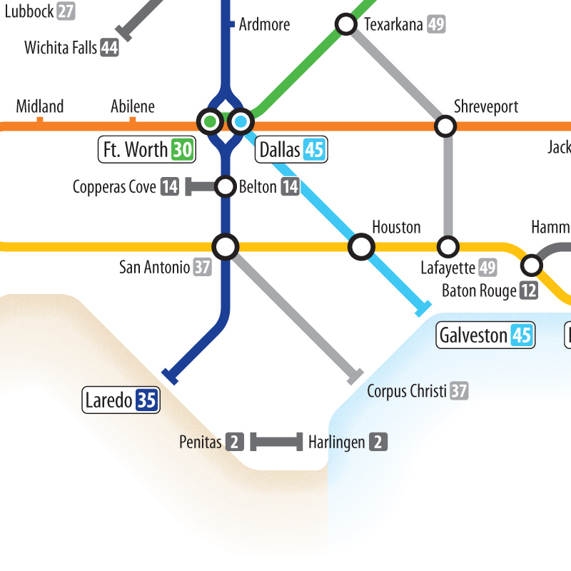 Interstates as a Subway Map – Transit Maps Store