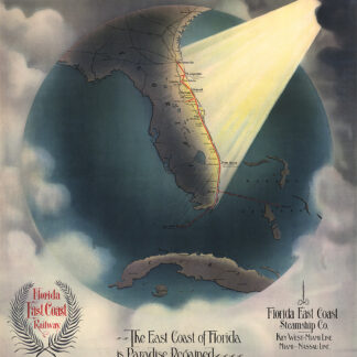 Florida East Coast Railway Souvenir 1912 Poster  18 x 24 