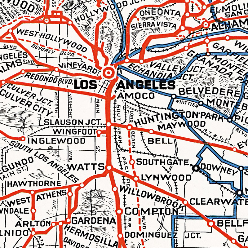 Pacific Electric Railway, California, 1933 Transit Maps Store