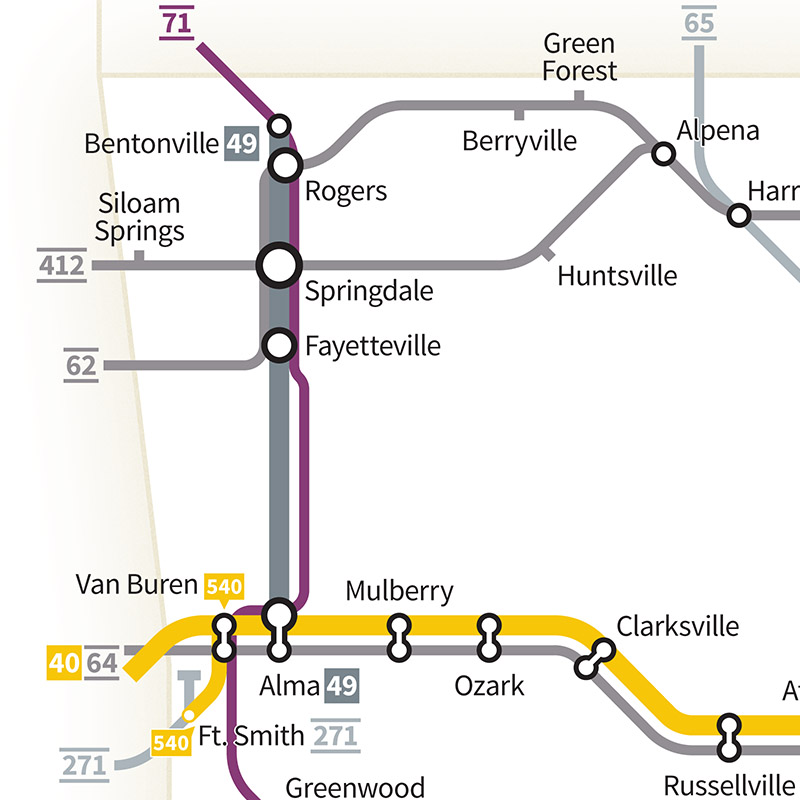 Highways of the USA – Arkansas – Transit Maps Store