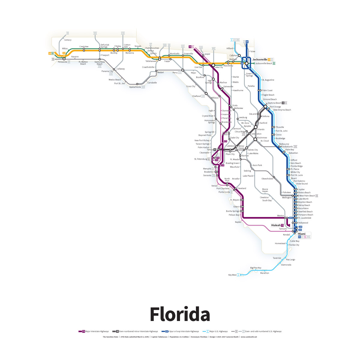 Highways Of The Usa Florida Transit Maps Store