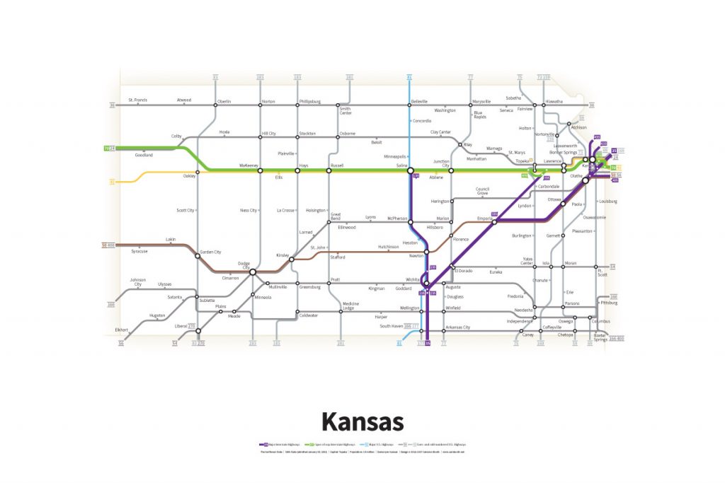 Highways of the USA – Kansas – Transit Maps Store