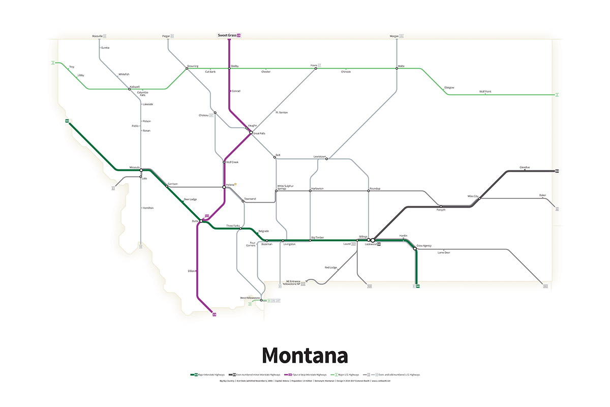 Highways of the USA – Montana – Transit Maps Store