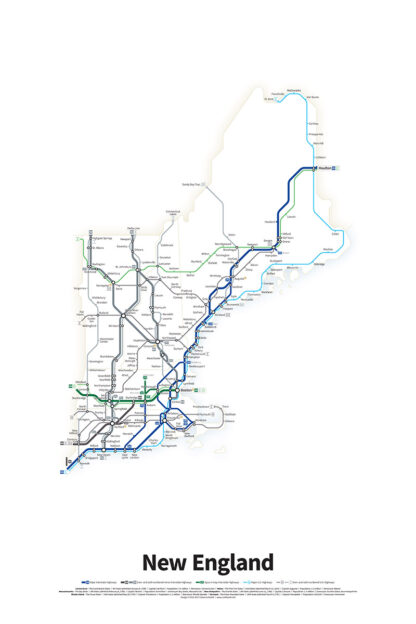 Highways Of The USA New England Transit Maps Store   Highways NewEngland 01 1200px 416x624 