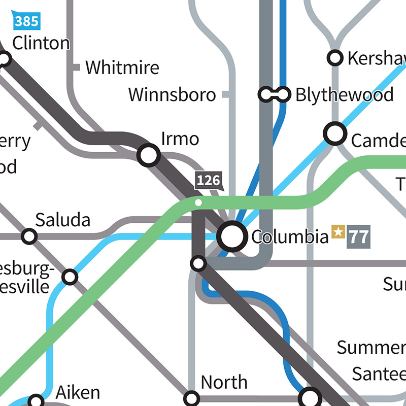 Highways Of The USA South Carolina Transit Maps Store   Highways SouthCarolina 02 