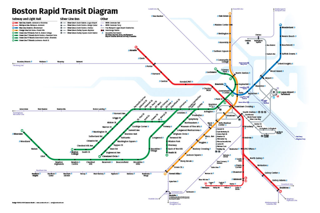 Boston Rapid Transit Map – Transit Maps Store