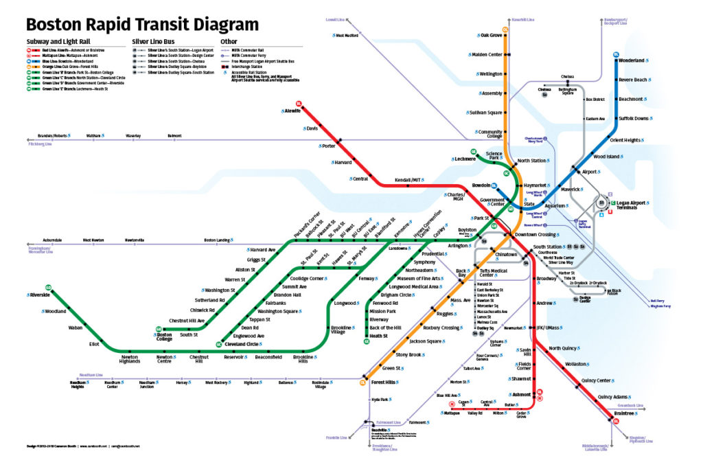 Boston Rapid Transit Map Transit Maps Store   Mbta2019 1200px 1024x683 