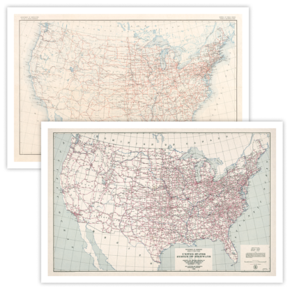 Combo – 1926 U.S. Highways/1950 U.S. Highways – Transit Maps Store