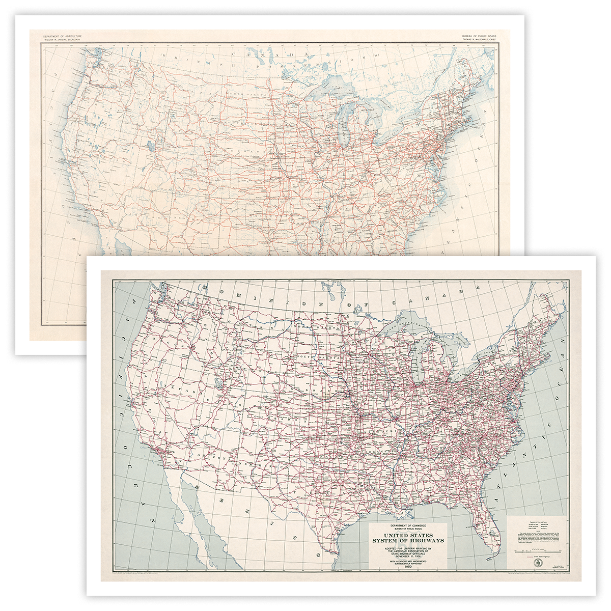 1926 U S Highways 1950 U S Highways Combo Pack Transit Maps Store   1926 1950 Us Highways Combo 