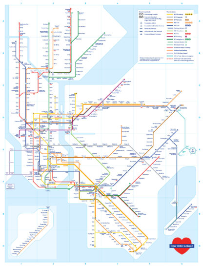 New York Subway Map in the Style of the London Underground Map ...