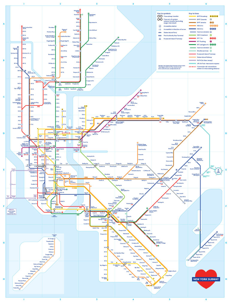 New York Subway Map in the Style of the London Underground Map ...