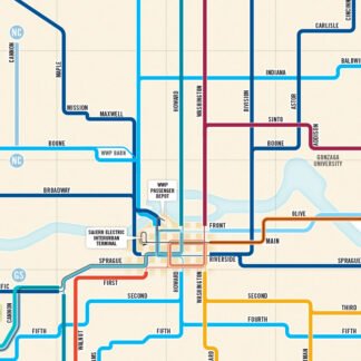 Map of Electric Rail in Spokane, 1912 – Transit Maps Store