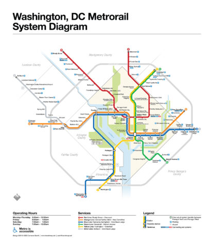 Washington, D.C. Metrorail System Diagram – Transit Maps Store