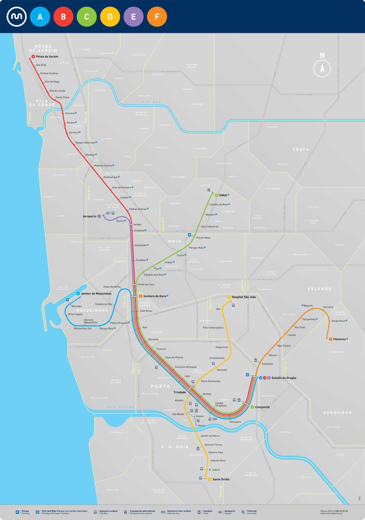 Transit Maps: Official Map: Metro Do Porto, Portugal, 2012