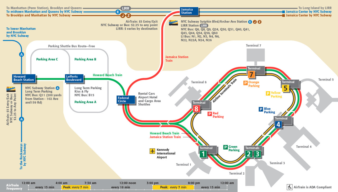 Transit Maps: Official Map: JFK Airport AirTrain Map, New York, 2011