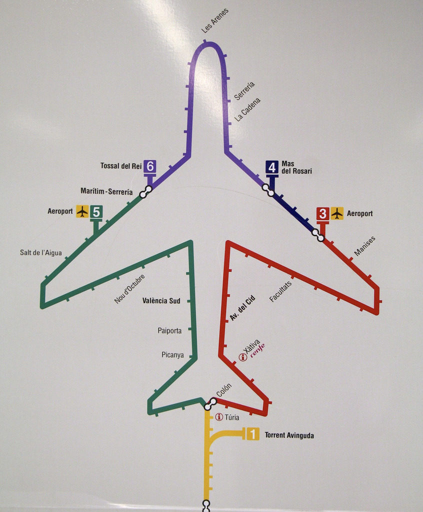 Transit Maps Advertisement Metrovalencia Map For Air Travelers