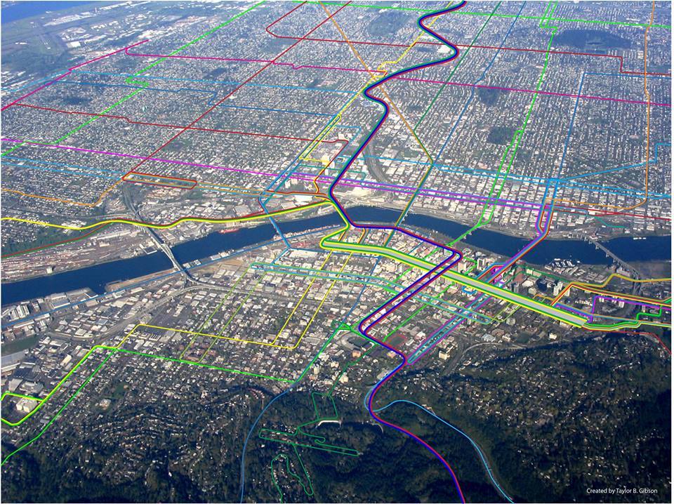 Transit Maps: Updated: Aerial Photo Transit Map Of Portland, Oregon ...