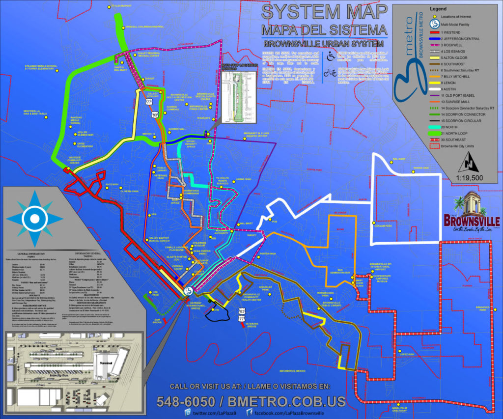 Transit Maps: Official Map: Bus Network Of Brownsville, Texas