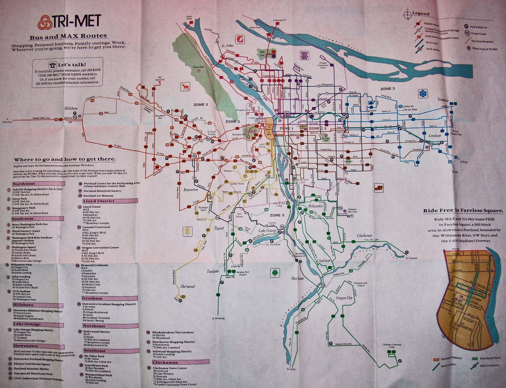 Downtown Portland Light Rail Map