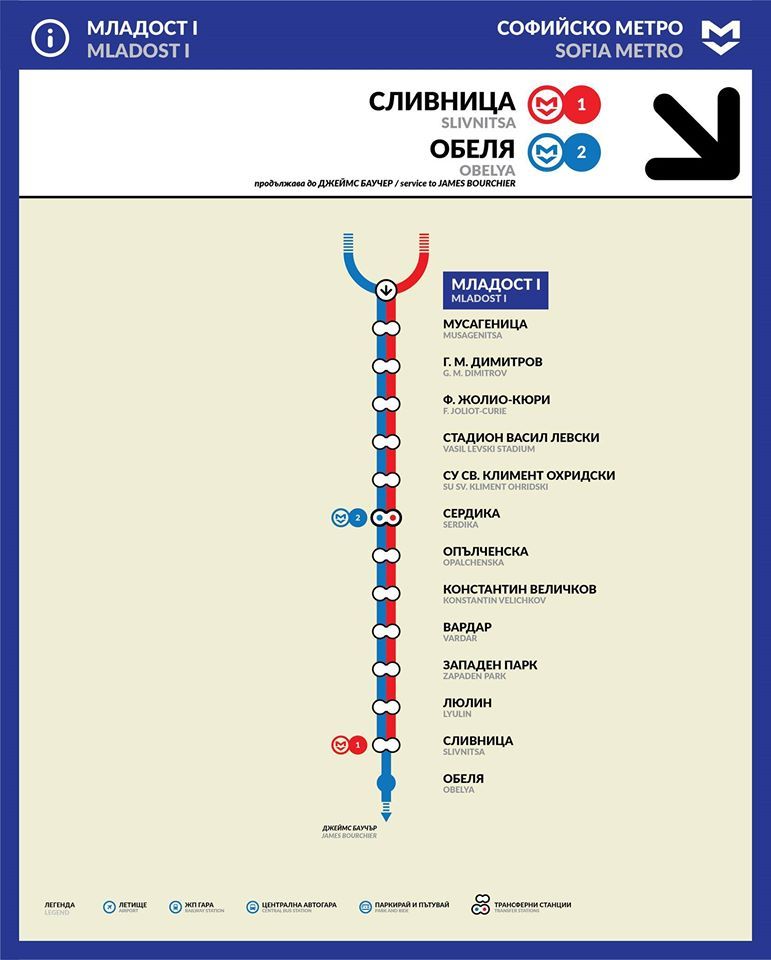 Метро в софии схема