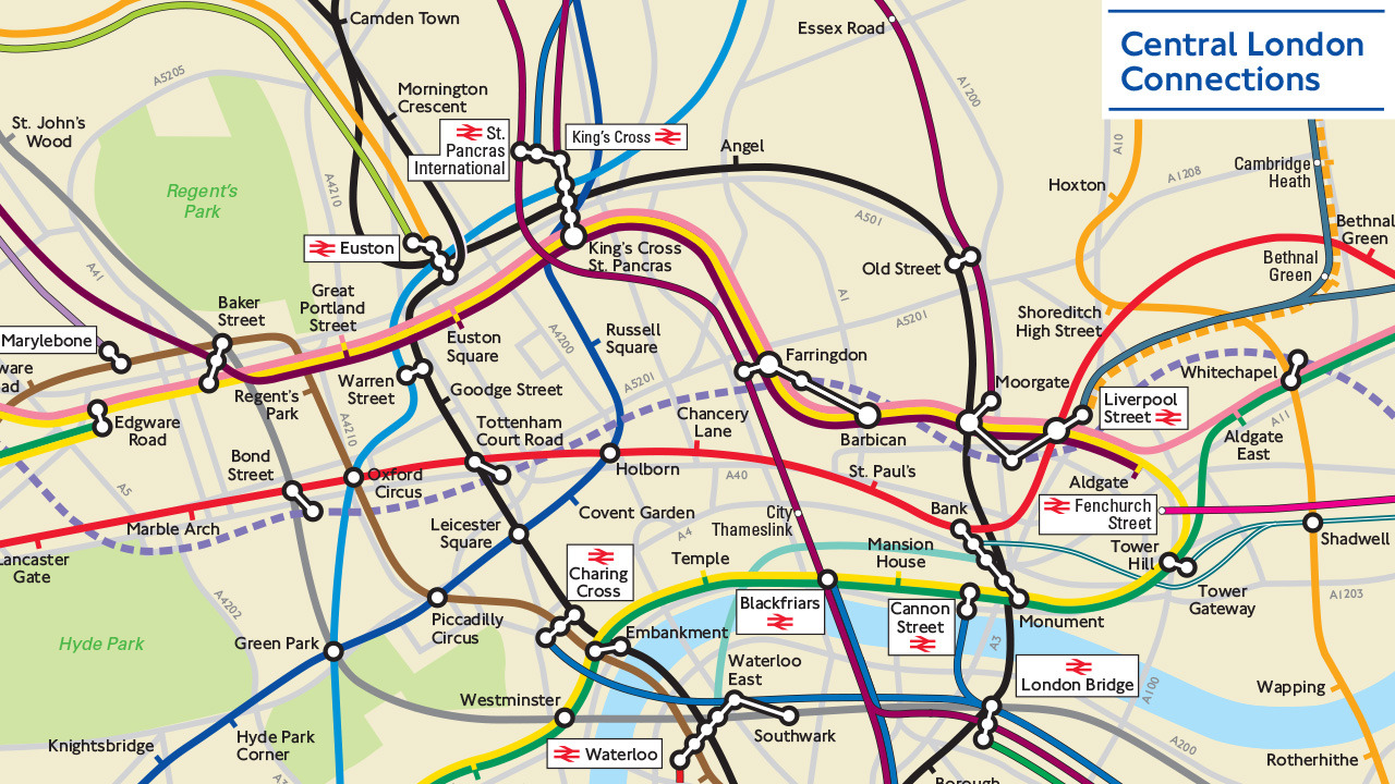 Transit Maps: Official Map: Geographical “London Connections” Map By TfL