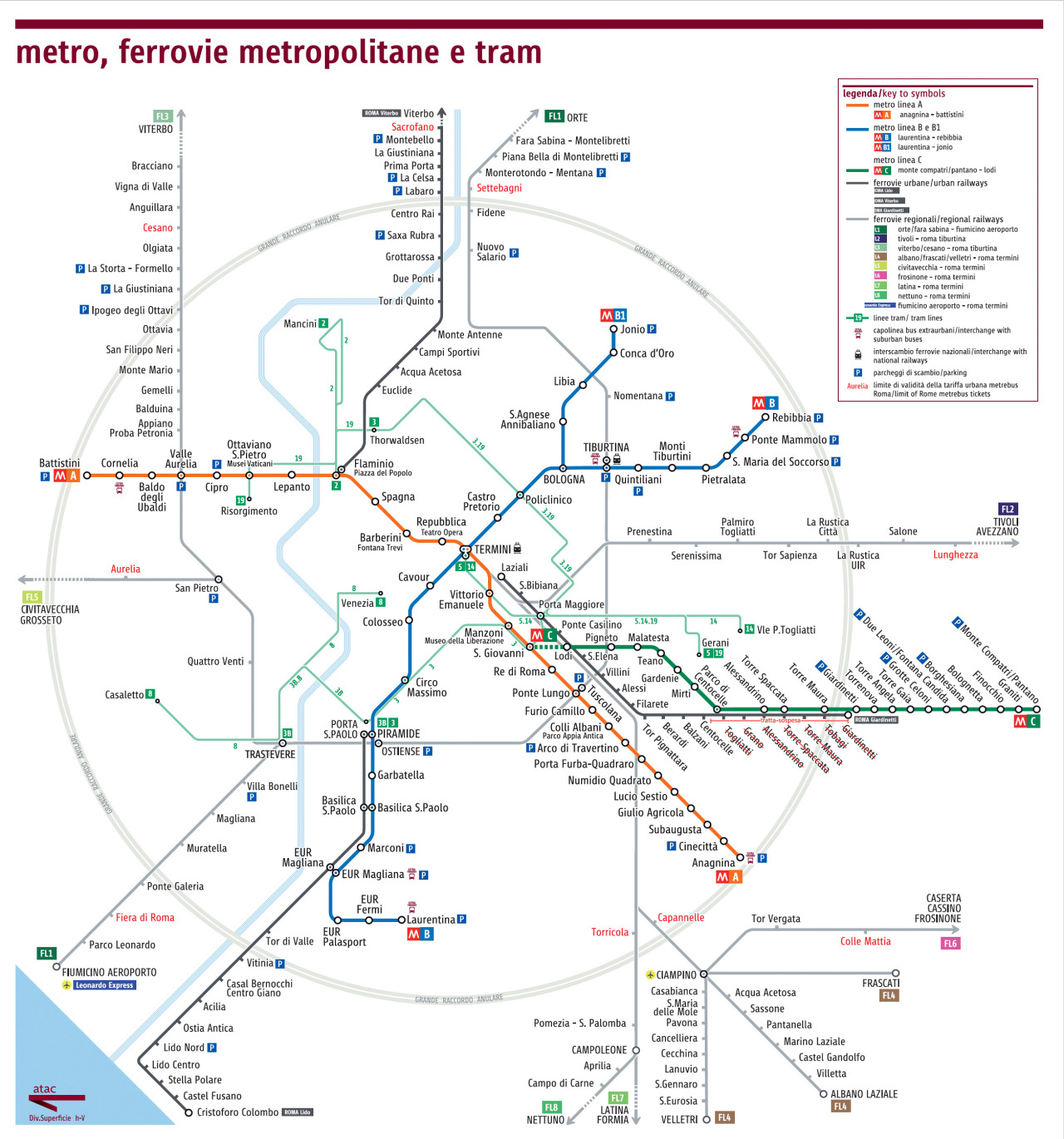 Transit Maps: Submission – Official Map: Rail Transit Of Rome, 2015