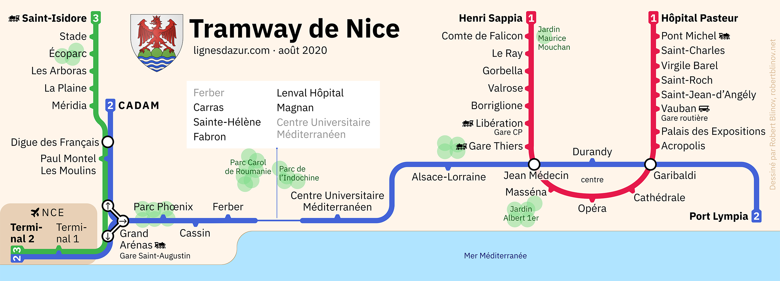 Transit Maps: Submission – Unofficial Map: Nice Tramway By Robert ...