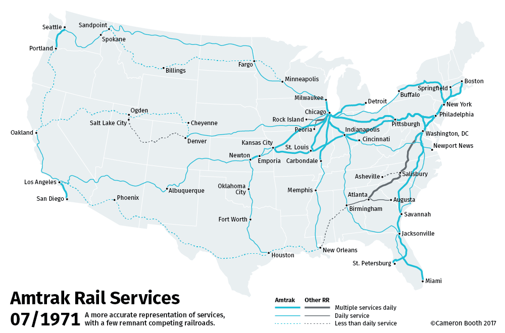 Transit Maps: Project: Amtrak Timeline Map, 1971-2017