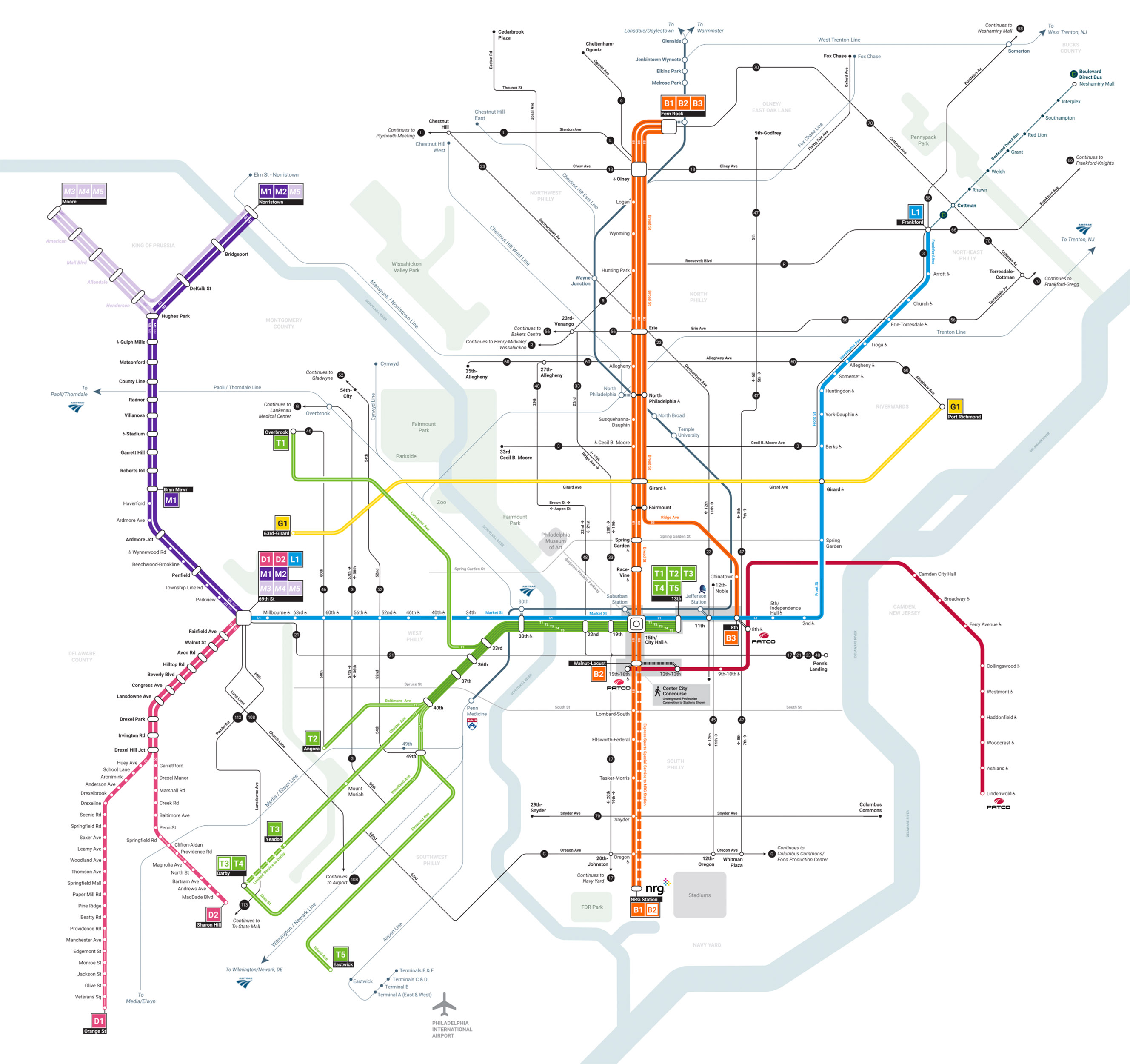 Transit Maps Official Proposed Map SEPTA Metro Map And Wayfinding 2021