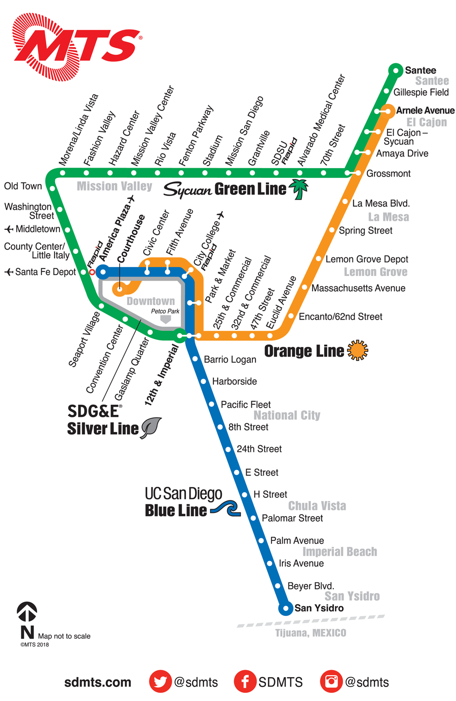 Transit Maps: Submission – Official Map: San Diego Trolley Diagram, 2021